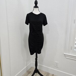Shein Black Casual Dress Midi Short Sleeves Size Small
